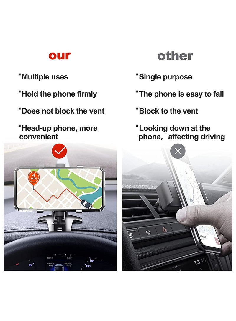 XiuWoo Car Phone Holder, Cell Mount for Clamp Tight Big Strong Suction Stable Windshield Air Vent Dashboard Rear View Mirror Universal Hand Free Compatible with iPhone Android Smartphone  - Image 5
