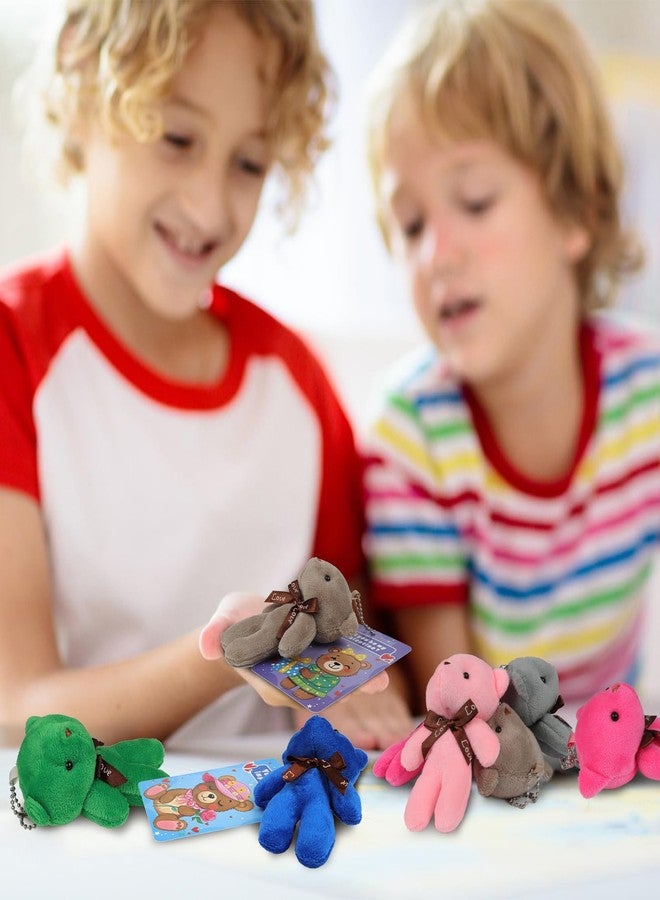 Fangoo 32pcs Valentines Day Gifts Card with 32pcs Mini Plush Bears for Kids Classroom Exchange Gift Small Stuffed Bear Keychains for Valentines Party Favor Supplies - Image 5