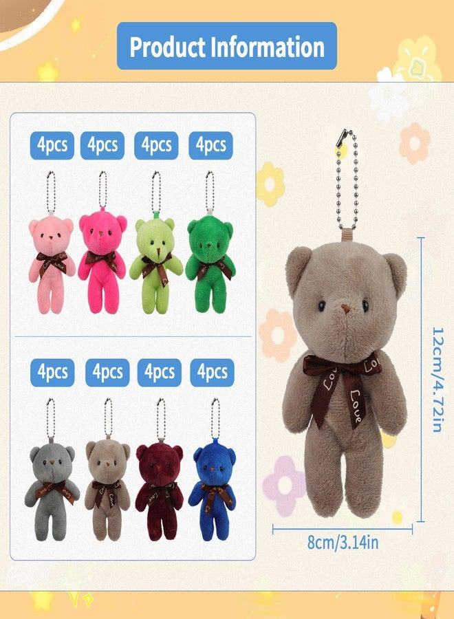 Fangoo 32pcs Valentines Day Gifts Card with 32pcs Mini Plush Bears for Kids Classroom Exchange Gift Small Stuffed Bear Keychains for Valentines Party Favor Supplies - Image 3