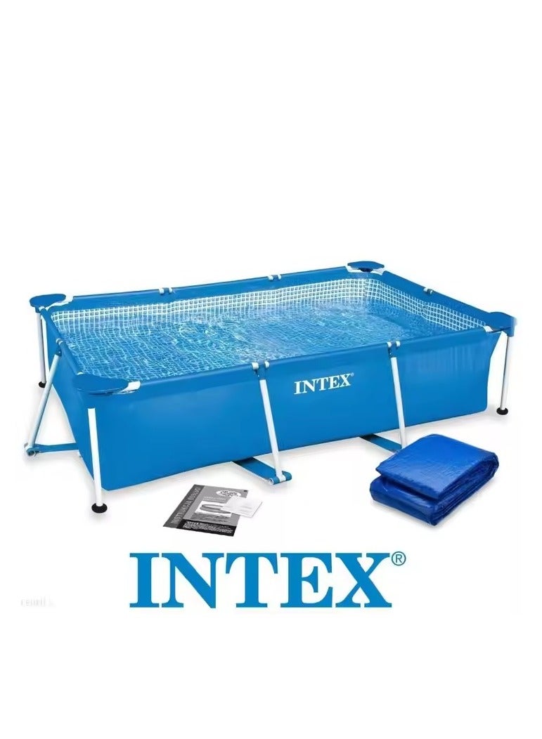 INTEX Superior Strength And Longer Durability Sturdy Rectangular Unisex Frame Swimming Pool Blue Summer Fun Water Play 260x160x65cm - Image 2