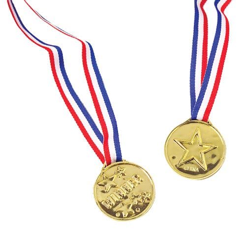 U.S. Toy Plastic Gold Star Winner Medals with Ribbons (12) - Image 2