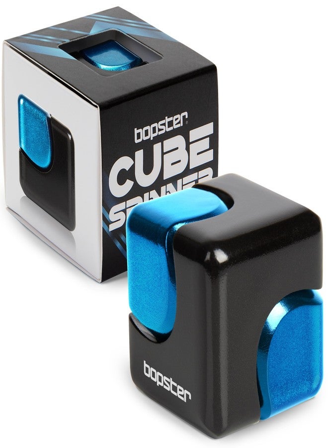 bopster Metal Fidget Spinner Cube Black Blue Anodised Aluminium Sensory Toy for Stress Relief, Focus & Anxiety Perfect for ADHD, Autism, Office Desk Toy, & Birthday Gift for Teens, Kids & Adults - Image 3