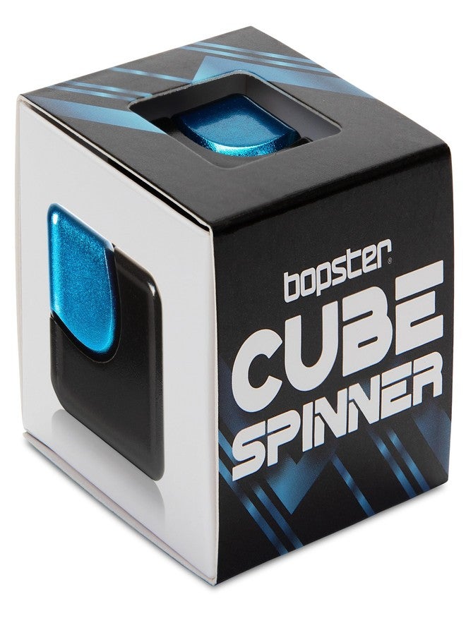 bopster Metal Fidget Spinner Cube Black Blue Anodised Aluminium Sensory Toy for Stress Relief, Focus & Anxiety Perfect for ADHD, Autism, Office Desk Toy, & Birthday Gift for Teens, Kids & Adults - Image 2