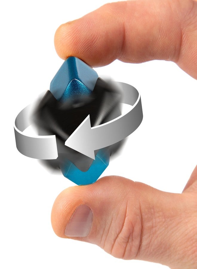 bopster Metal Fidget Spinner Cube Black Blue Anodised Aluminium Sensory Toy for Stress Relief, Focus & Anxiety Perfect for ADHD, Autism, Office Desk Toy, & Birthday Gift for Teens, Kids & Adults - Image 4