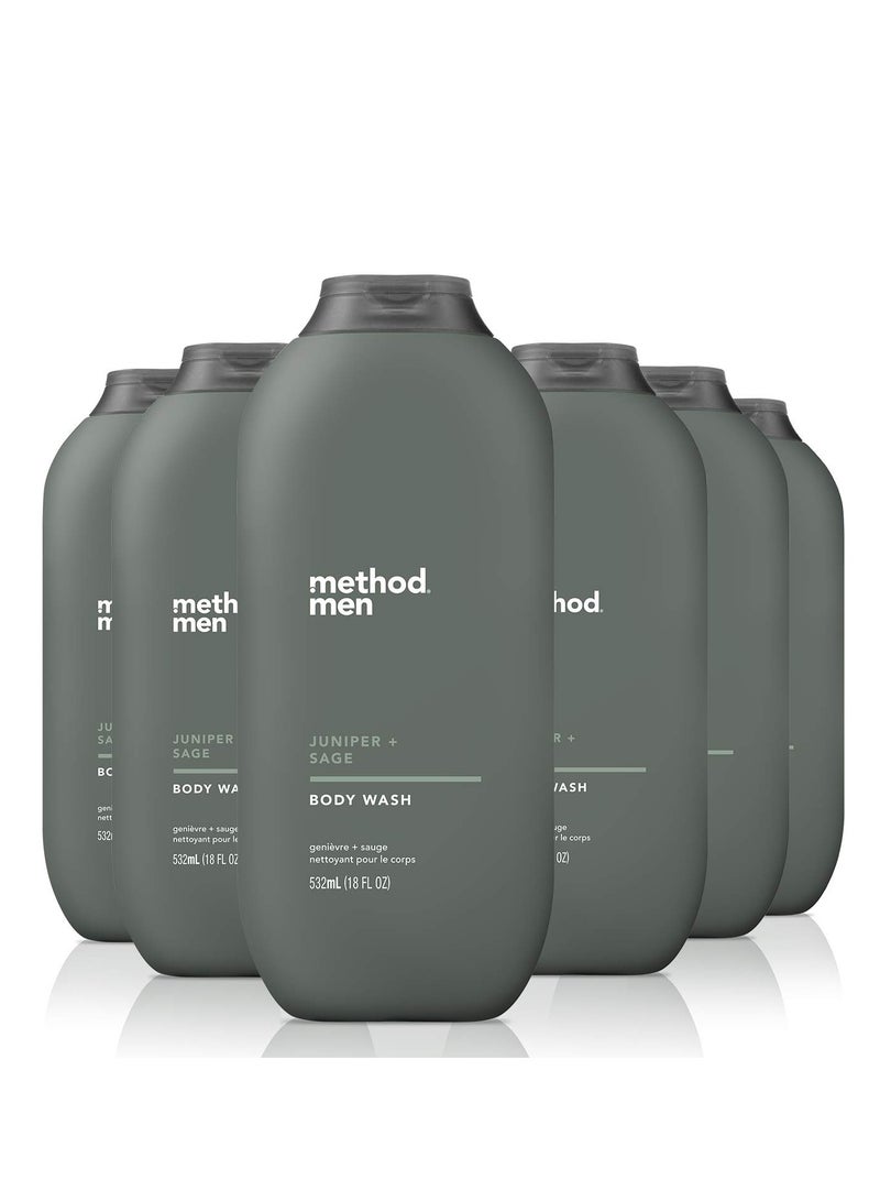 Method Method Men Body Wash, Juniper + Sage, Paraben and Phthalate Free, 18 FL Oz (Pack of 6) - Image 1