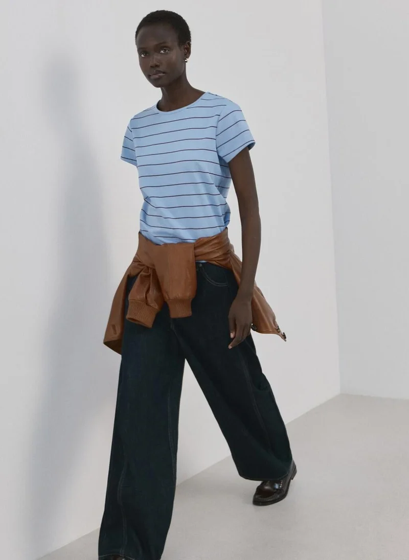 مانجو Striped cotton T-shirt