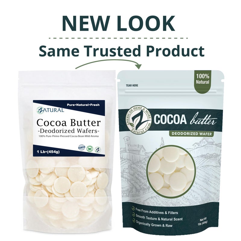 Zatural Raw Cocoa Butter Wafers Deodorized â€“ 100% Pure Food-Grade Prime-Pressed Cocoa Butter, Neutral Scent, for DIY Lotion Lip Balm Soap Chocolate & Candles (16 oz Wafers) - Image 3