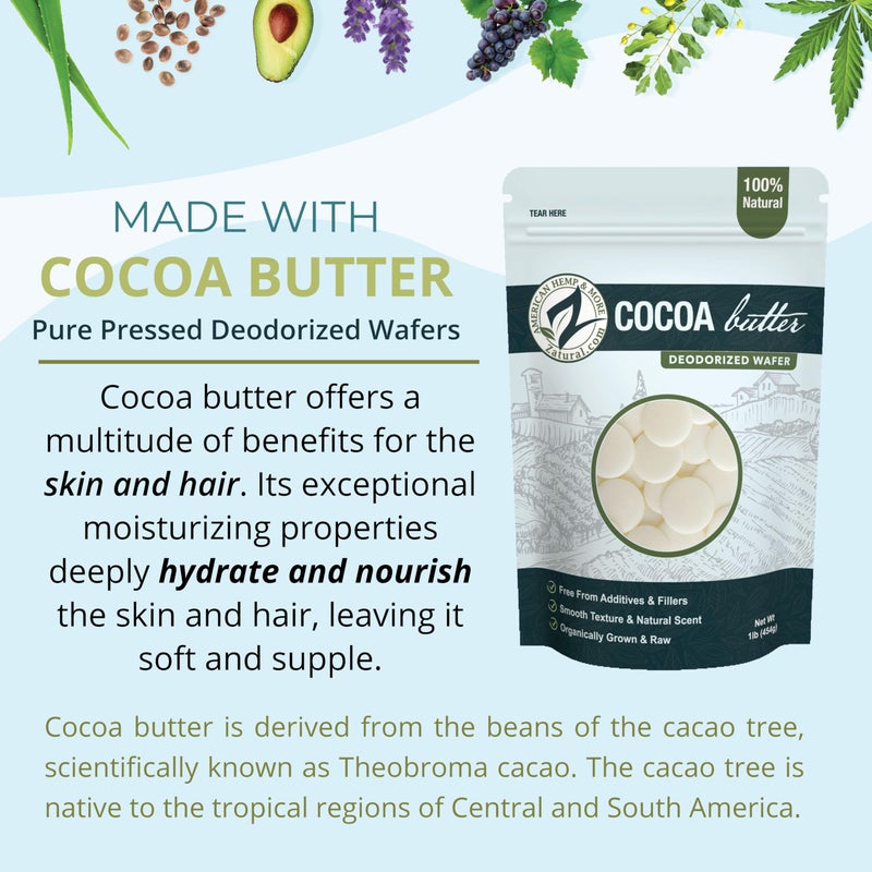 Zatural Raw Cocoa Butter Wafers Deodorized â€“ 100% Pure Food-Grade Prime-Pressed Cocoa Butter, Neutral Scent, for DIY Lotion Lip Balm Soap Chocolate & Candles (16 oz Wafers) - Image 5