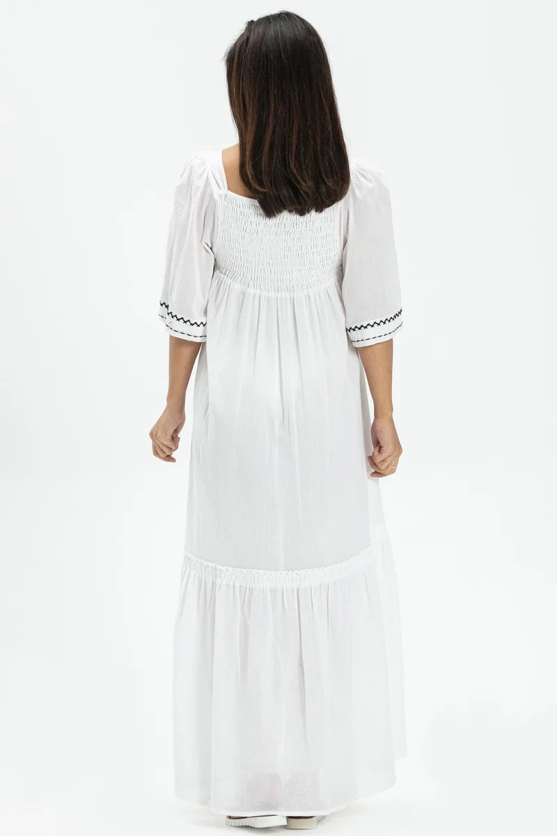 اليش شيل بيزي Embroidered Cotton Dress