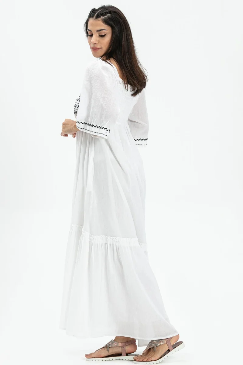 اليش شيل بيزي Embroidered Cotton Dress