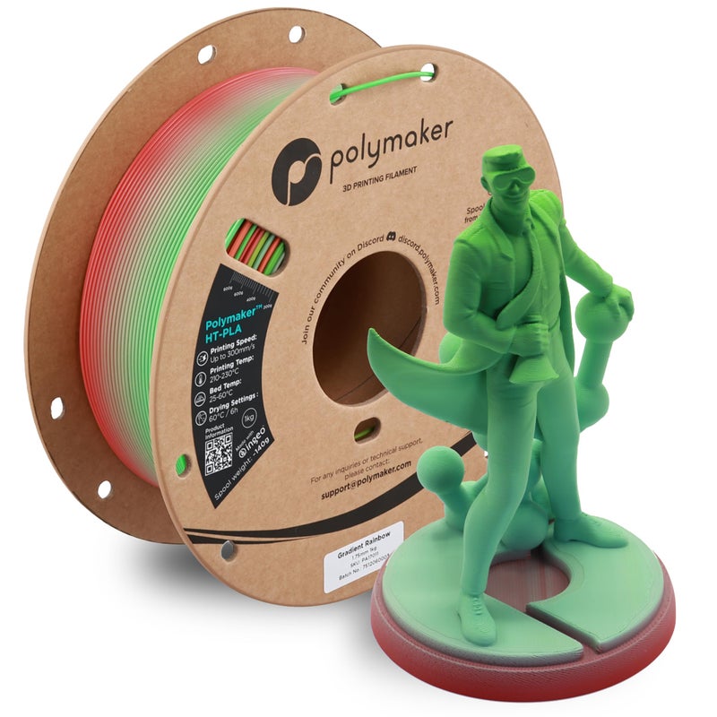Polymaker HTPLA Filament 175mm Gradient Rainbow High Temp PLA for 3D Printing Heat Stable Up to 150C Easy to Print Works with Most FDM Printers 1kg Spool - Image 2