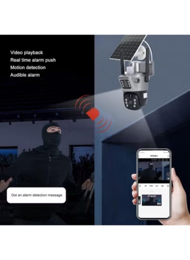 ELTRAZONE 1080P Dual HD Lens Outdoor Security Camera – Solar Powered IP CCTV with 4G SIM, App Control, Two-Way Audio, Built-In Mic & Speaker, 64GB SD, Night Vision, Weatherproof for Home, Garden, Villa, Office - Image 4