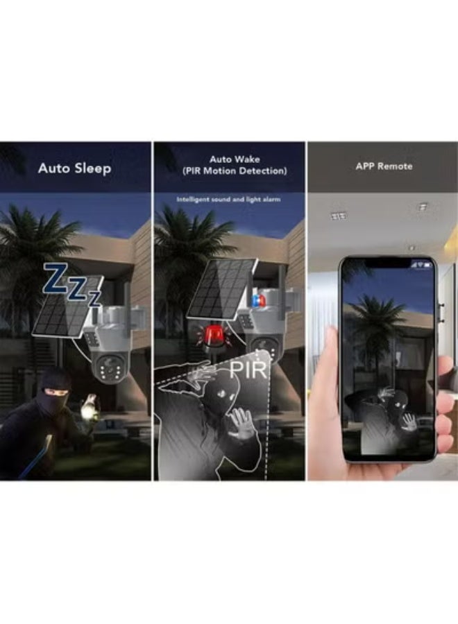 ELTRAZONE 1080P Dual HD Lens Outdoor Security Camera – Solar Powered IP CCTV with 4G SIM, App Control, Two-Way Audio, Built-In Mic & Speaker, 64GB SD, Night Vision, Weatherproof for Home, Garden, Villa, Office - Image 5