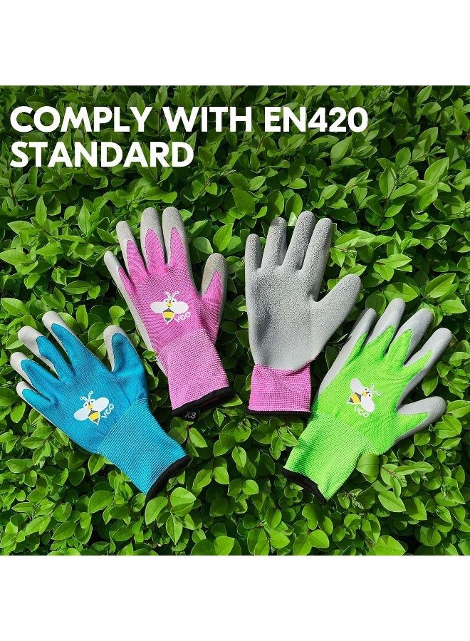 VGO Vgo 3-Pairs Age 3-9 Kids Latex Gardening Gloves Work Gloves  - Image 2