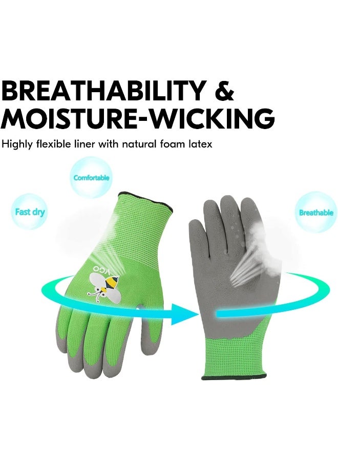 VGO Vgo 3-Pairs Age 3-9 Kids Latex Gardening Gloves Work Gloves  - Image 5