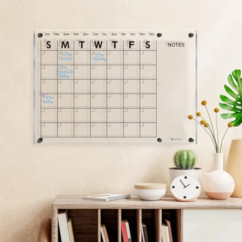 RR RAXMIN Acrylic Dry Erase Calendar for Wall 23”x16“ Clear Acrylic Wall Calendar White Board Calendar Home Office - Image 4