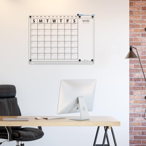 RR RAXMIN Acrylic Dry Erase Calendar for Wall 23”x16“ Clear Acrylic Wall Calendar White Board Calendar Home Office - Image 2
