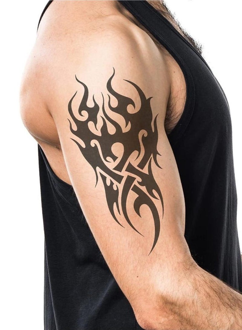 MARYA Temporary Tattoos, Black Ink Waterproof Realistic Long Lasting 1-2 Weeks, No Adhesive No Reflection, Big Adult Art Designs, 10 Sheets - Image 5