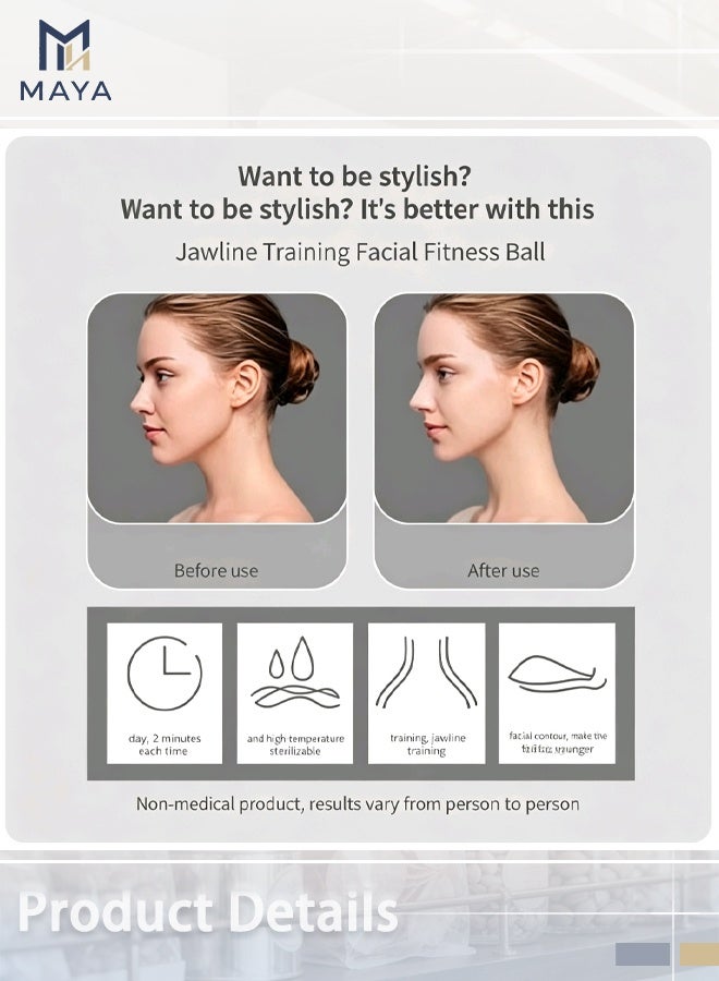 Maya Jawline Exerciser, Define Your Jawline, Neck and Face, Look Younger and Healthier, Helps Reduce Stress and Cravings, Facial Exerciser Jaw Exerciser for Men & Women (Black) - Image 3