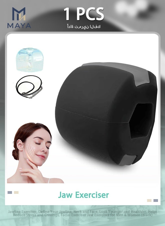 Maya Jawline Exerciser, Define Your Jawline, Neck and Face, Look Younger and Healthier, Helps Reduce Stress and Cravings, Facial Exerciser Jaw Exerciser for Men & Women (Black) - Image 1