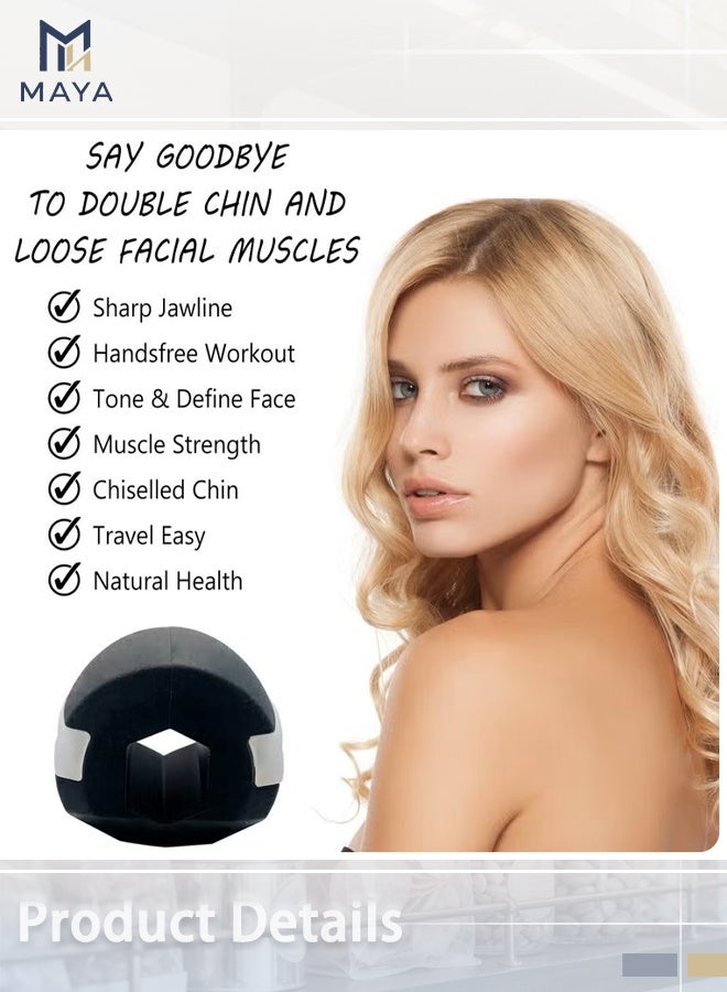 Maya Jawline Exerciser, Define Your Jawline, Neck and Face, Look Younger and Healthier, Helps Reduce Stress and Cravings, Facial Exerciser Jaw Exerciser for Men & Women (Black) - Image 2