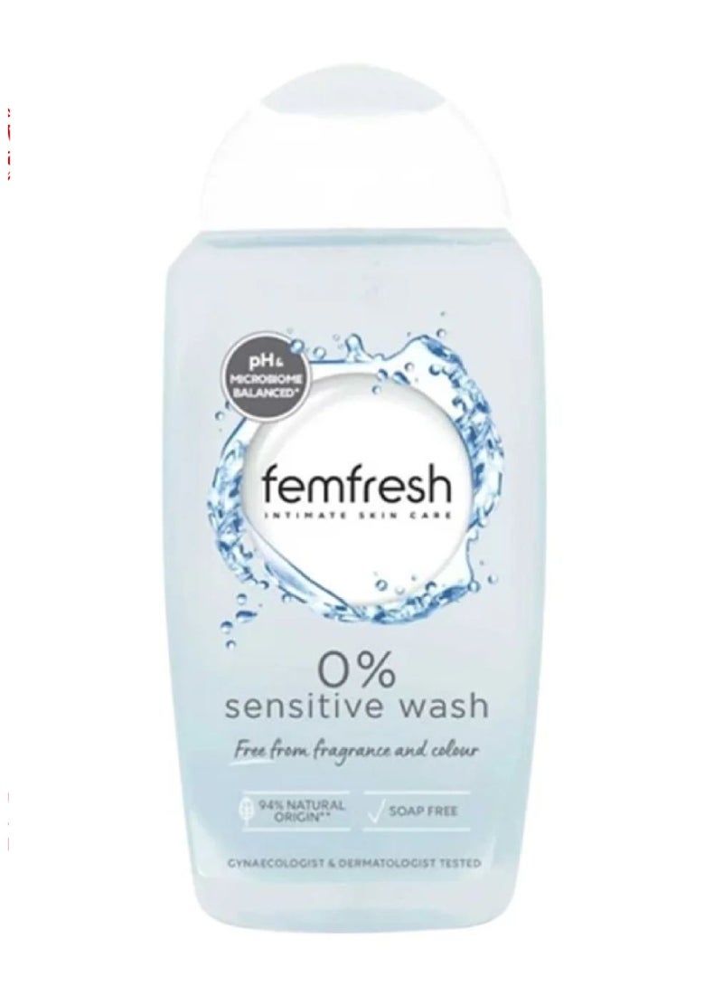 FEMFRESH 0% SENSITIVE INTIMATE WASH 250ML
