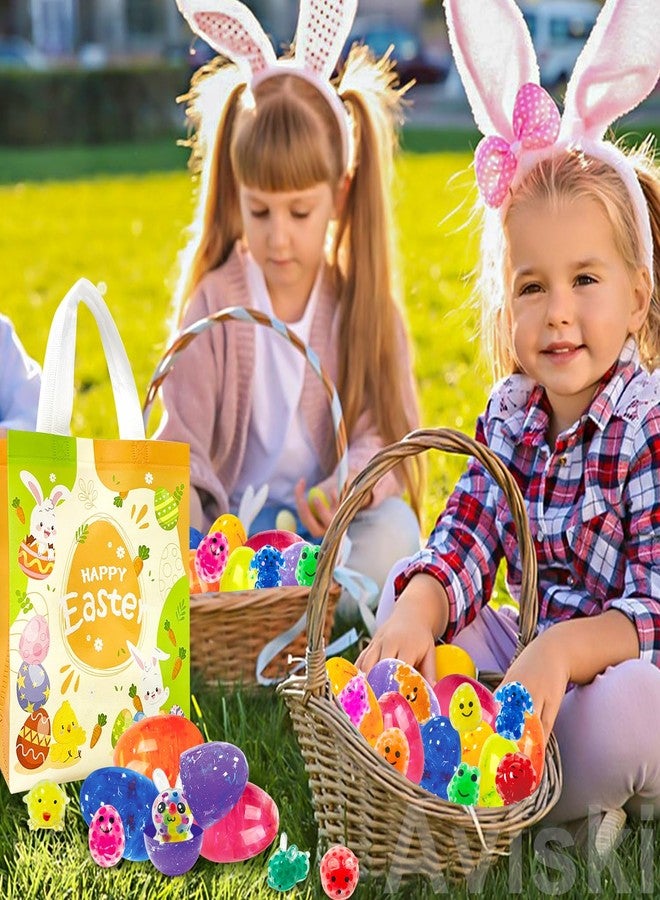 Aviski 12Pcs Easter Marble Eggs with Mochi Squishy Toys, 1pc Non Woven Bags for Easter Theme Party Favors, Supplies for Easter Egg Hunt, Basket Stuffers/Fillers, Classroom Prize Supplies Toddler Boys Girls - Image 5