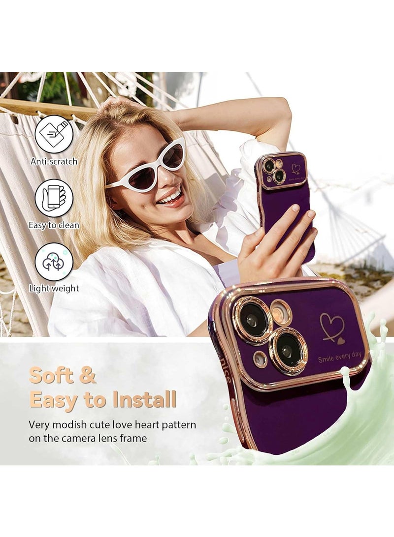 Y&D Suitable For Iphone 13 Electroplated Love Large Window Wave Drop Resistant Phone Case - Image 2