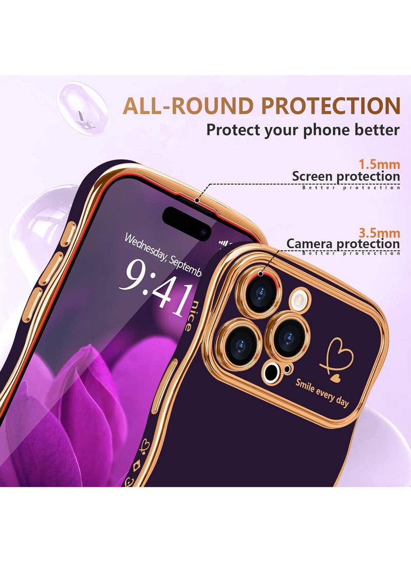 Y&D Suitable For Iphone 13 Electroplated Love Large Window Wave Drop Resistant Phone Case - Image 3