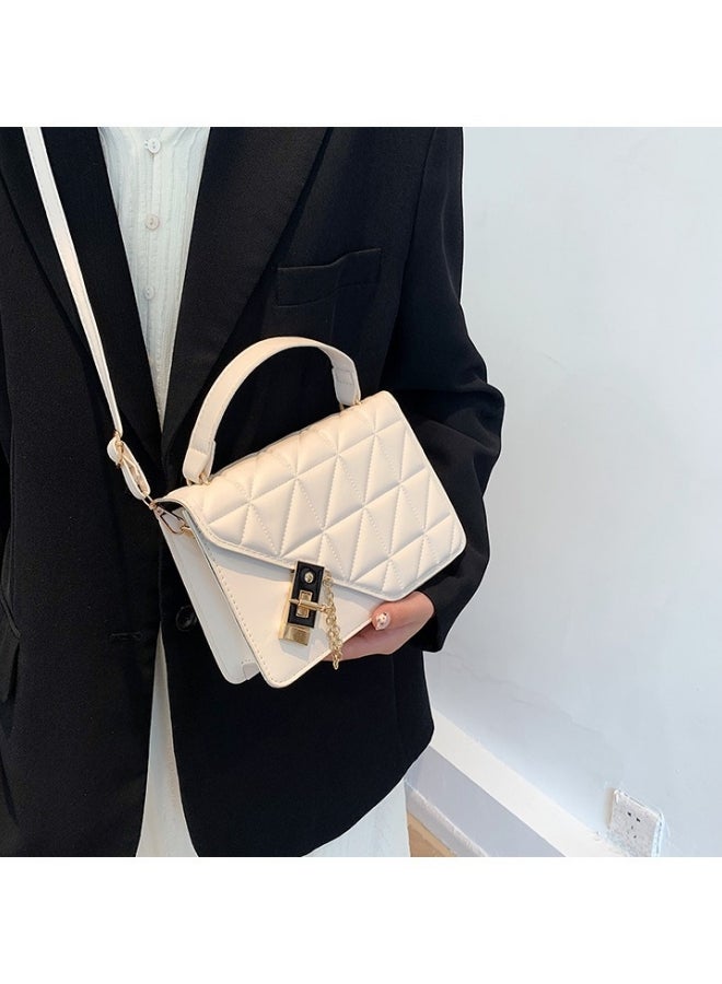 Women's Versatile Diamond Plaid Shoulder Bag, Ladies PU Leather Crossbody Bag Side Bag Carry Bag, Daily Commuting Satchel Bag Handbag Phone Bag Tote Bags Clutch Bag for Girls/College Students - Image 2