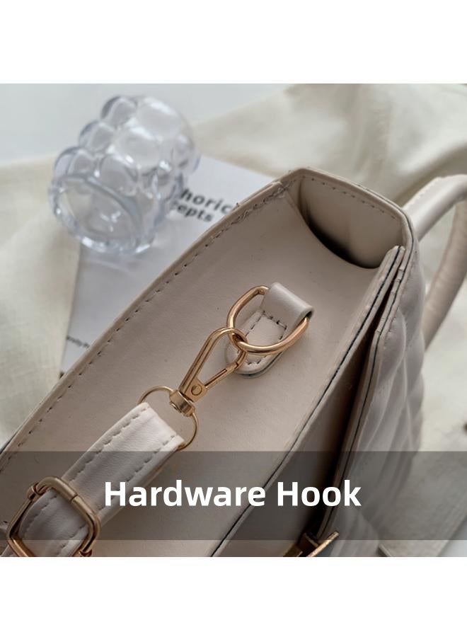 Women's Versatile Diamond Plaid Shoulder Bag, Ladies PU Leather Crossbody Bag Side Bag Carry Bag, Daily Commuting Satchel Bag Handbag Phone Bag Tote Bags Clutch Bag for Girls/College Students - Image 3