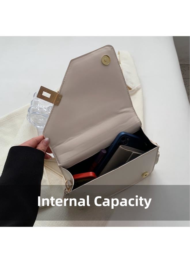 Women's Versatile Diamond Plaid Shoulder Bag, Ladies PU Leather Crossbody Bag Side Bag Carry Bag, Daily Commuting Satchel Bag Handbag Phone Bag Tote Bags Clutch Bag for Girls/College Students - Image 5