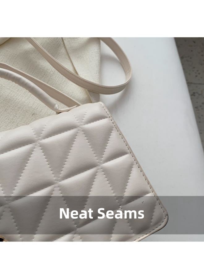 Women's Versatile Diamond Plaid Shoulder Bag, Ladies PU Leather Crossbody Bag Side Bag Carry Bag, Daily Commuting Satchel Bag Handbag Phone Bag Tote Bags Clutch Bag for Girls/College Students - Image 4