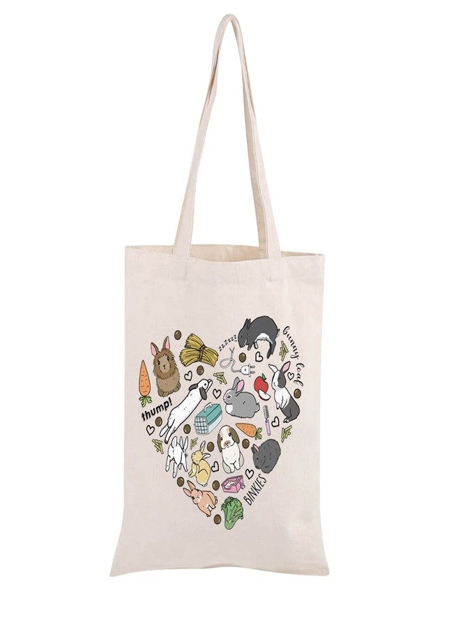 BLUPARK Bunny Canvas Tote Bag Funny Bunny Tote Bag Animal Lover G-ift Bunny Bag For Women Bunny Lover G-ift Cute Bunny G-ift (Bunny Tote bag) - Image 1