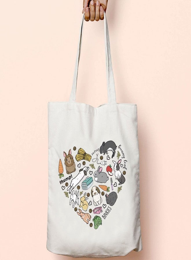 BLUPARK Bunny Canvas Tote Bag Funny Bunny Tote Bag Animal Lover G-ift Bunny Bag For Women Bunny Lover G-ift Cute Bunny G-ift (Bunny Tote bag) - Image 5