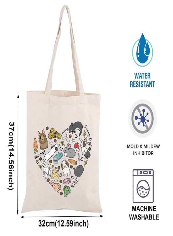 BLUPARK Bunny Canvas Tote Bag Funny Bunny Tote Bag Animal Lover G-ift Bunny Bag For Women Bunny Lover G-ift Cute Bunny G-ift (Bunny Tote bag) - Image 2