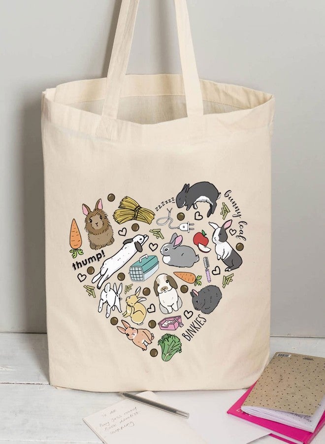 BLUPARK Bunny Canvas Tote Bag Funny Bunny Tote Bag Animal Lover G-ift Bunny Bag For Women Bunny Lover G-ift Cute Bunny G-ift (Bunny Tote bag) - Image 4