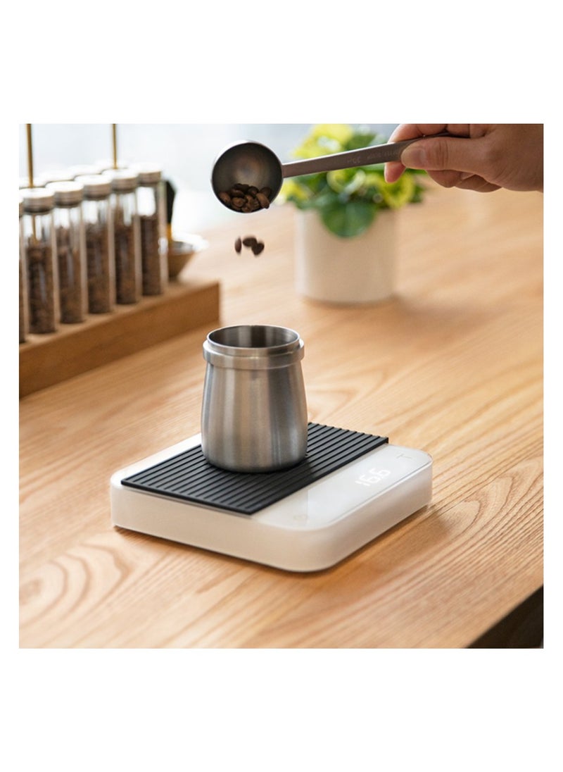Pearl Coffee Scale - With Built-in Flow-Rate Indicator, USB-C Charging, and Brighter Display for sunlight readability - White