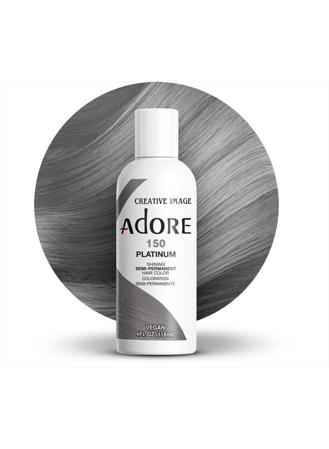 Adore Semi Permanent Hair Color - Vegan and Cruelty-Free Hair Dye - 4 Fl Oz - 150 Platinum (Pack of 1) - Image 1