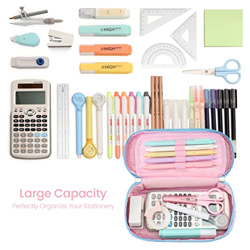 Cambond Cute Pencil Case for Girls - Big Capacity Pencil Cases for Kids, Large Storage Pencil Pouch for School, Pencil Case Only, Purple Rainbow - Image 3