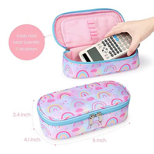 Cambond Cute Pencil Case for Girls - Big Capacity Pencil Cases for Kids, Large Storage Pencil Pouch for School, Pencil Case Only, Purple Rainbow - Image 2
