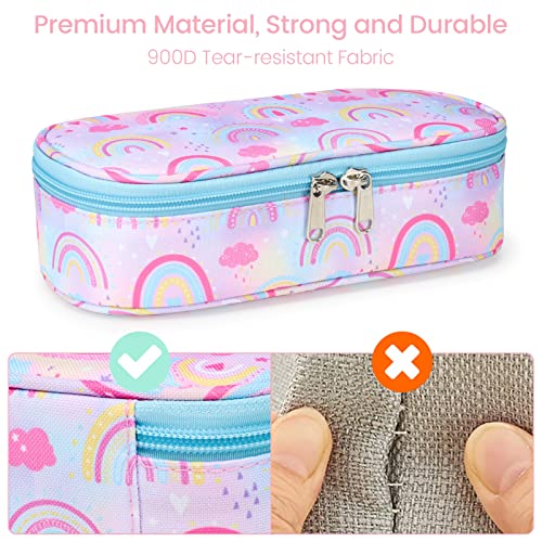 Cambond Cute Pencil Case for Girls - Big Capacity Pencil Cases for Kids, Large Storage Pencil Pouch for School, Pencil Case Only, Purple Rainbow - Image 5