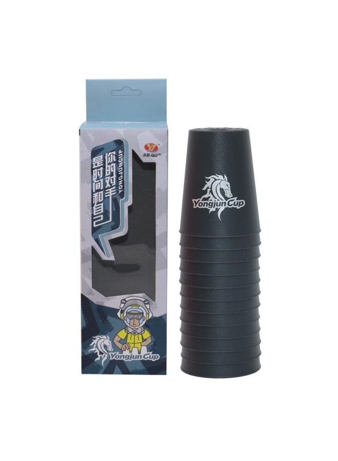 Some Places Are Full Of 50 Postage Yongjun Qiyi Flying Cup Speed Adult Competition Special Flash Cup Logic Educational Toys-Color:Yongjun Quick Stacking Cups 12 Pieces Black  - Image 1