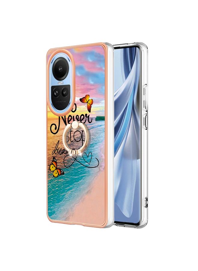 إيروريكس جراب لهاتف OPPO Reno10 5G Global Electricplated IMD TPU جراب هاتف مع حلقة - Image 1