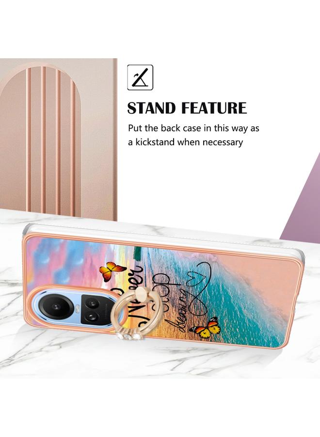 إيروريكس جراب لهاتف OPPO Reno10 5G Global Electricplated IMD TPU جراب هاتف مع حلقة - Image 3