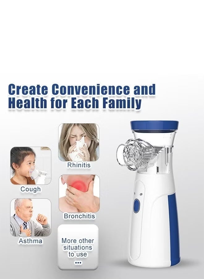 ELTRAZONE Portable Mesh Nebulizer Inhaler Handheld Mini Nebulizer with USB Rechargeable & AA Battery Power, Compact Portable Mist Inhaler for Adults and Children, Home Travel Use - Image 2