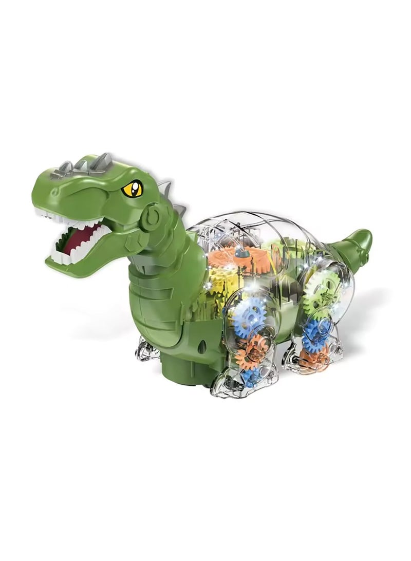 Toyland Electric Universal Bump and Go Transparent Gear Dinosaur Toy Car with Music and Lights - Image 1