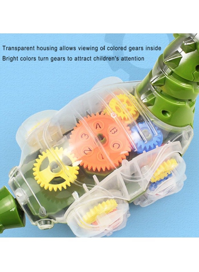 Toyland Electric Universal Bump and Go Transparent Gear Dinosaur Toy Car with Music and Lights - Image 2