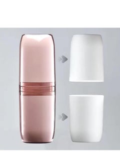 Golden 4-in-1 Travel Mouthwash Cup Brushing Cup Multi-functional Portable Travel Dental Set Dental Jar Toiletry Storage Box Set  - Image 3