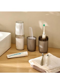 Golden 4-in-1 Travel Mouthwash Cup Brushing Cup Multi-functional Portable Travel Dental Set Dental Jar Toiletry Storage Box Set  - Image 4